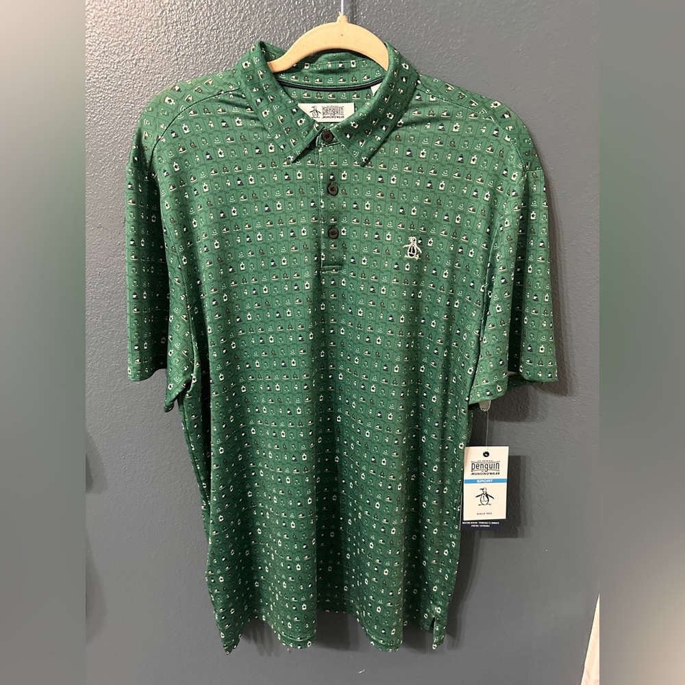 Original Penguin Patterned Green Polo Shirt